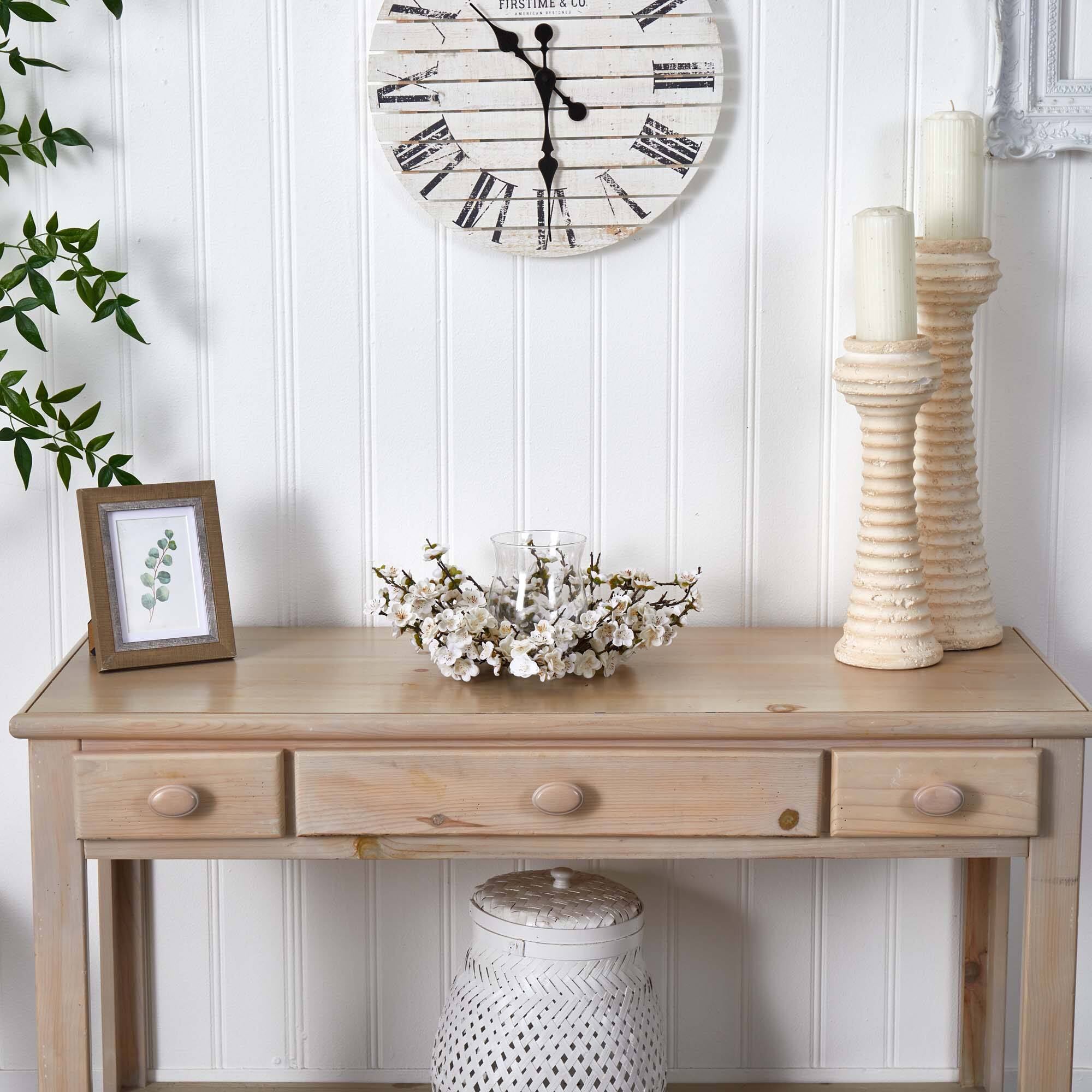 6.5" White Plum Blossom Candelabrum